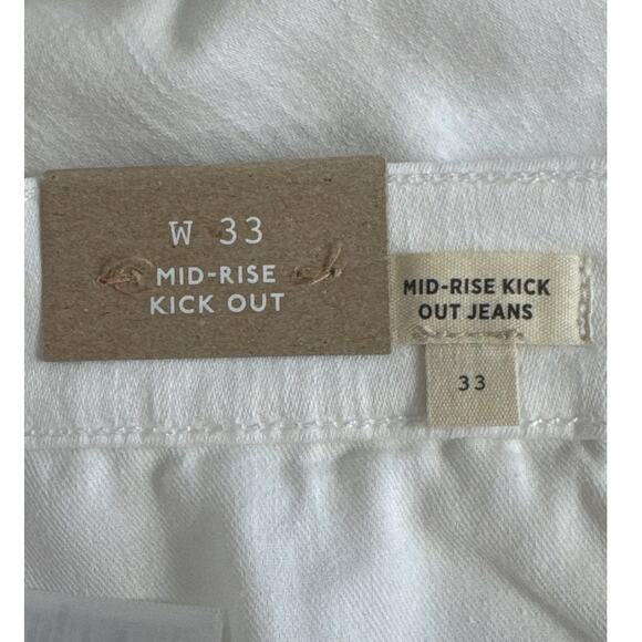 NWT Madewell Kick Out Crop Jeans in Pure White Size 33 - Picture 8 of 15